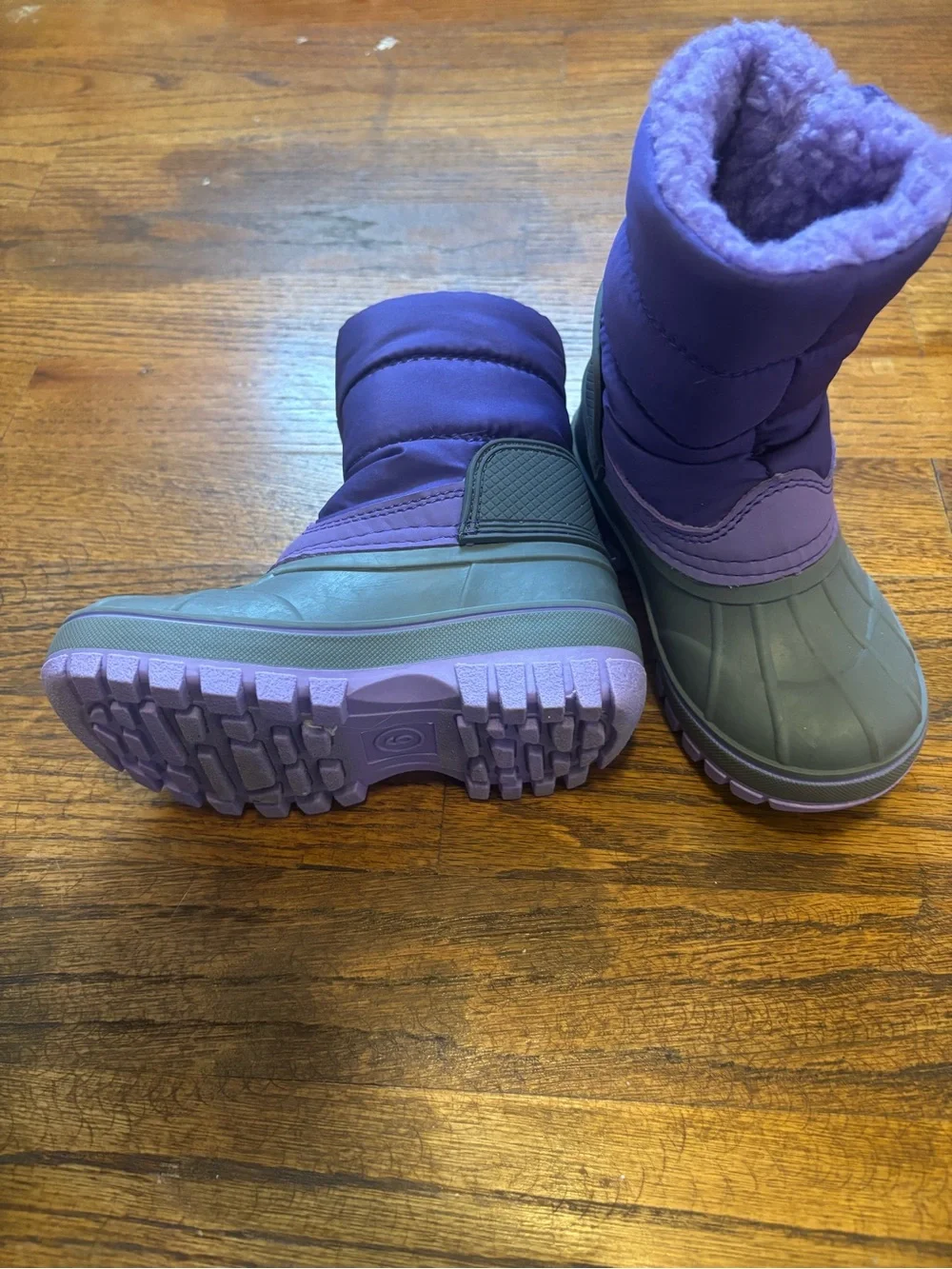Lands' End Purple and Gray Kids' Snow Boots
